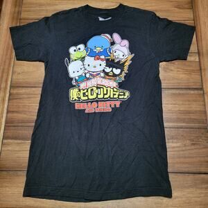My Hero Academia Black Unisex Tee "Hello Kitty And Friends" - Size Small